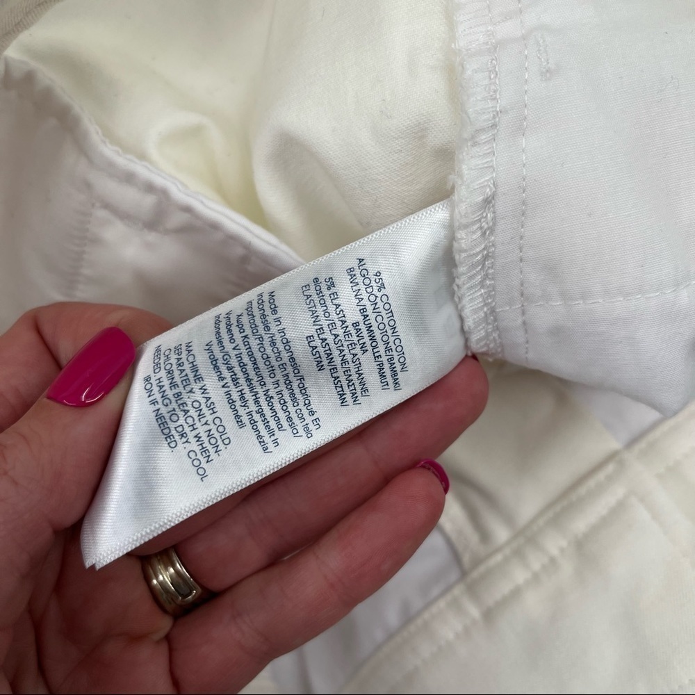 CHAPS Womens NWT Slimming Fit White Capri Pant size: 24W - Picture 8 of 11